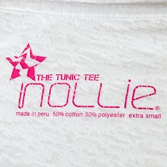 Nollie Short Sleeve Graphic Burnout Tee | White | Scoop Neck | Extra Small | Y2K - Picture 11 of 12